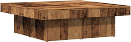 vidaXL - Salontafel - 90x90x28 - cm - bewerkt - hout - oud - houtkleurig