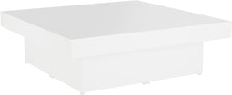 vidaXL - Salontafel - 90x90x28 - cm - bewerkt - hout - wit