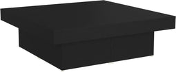 vidaXL - Salontafel - 90x90x28 - cm - bewerkt - hout - zwart