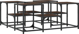 vidaXL - Salontafel - 91x91x40 - cm - bewerkt - hout - bruin - eikenkleur