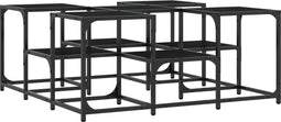 vidaXL - Salontafel - 91x91x40 - cm - bewerkt - hout - zwart