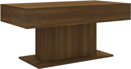 vidaXL - Salontafel - 96x50x45 - cm - bewerkt - hout - bruin - eikenkleur