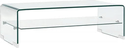 vidaXL - Salontafel - 98x45x31 - cm - gehard - glas - transparant