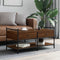 vidaXL - Salontafel - 99x50x50 - cm - bewerkt - hout - bruin - eikenkleur