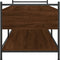 vidaXL - Salontafel - 99x50x50 - cm - bewerkt - hout - bruin - eikenkleur