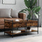 vidaXL - Salontafel - 99x50x50 - cm - bewerkt - hout - gerookt - eikenkleurig