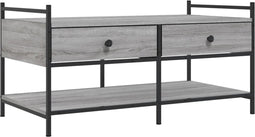 vidaXL - Salontafel - 99x50x50 - cm - bewerkt - hout - grijs - sonoma - eikenkleurig