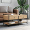 vidaXL - Salontafel - 99x50x50 - cm - bewerkt - hout - sonoma - eikenkleurig