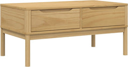 vidaXL - Salontafel - FLORO - 99x55,5x45 - cm - massief - grenenhout - wasbruin