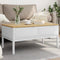 vidaXL - Salontafel - FLORO - 99x55,5x45 - cm - massief - grenenhout - wit