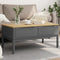 vidaXL - Salontafel - FLORO - 99x55,5x45 - cm - massief - grenenhout - grijs