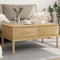 vidaXL - Salontafel - FLORO - 99x55,5x45 - cm - massief - grenenhout - wasbruin