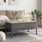 vidaXL - Salontafel - FLORO - 99x55,5x45 - cm - massief - grenenhout - grijs