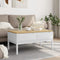 vidaXL - Salontafel - FLORO - 99x55,5x45 - cm - massief - grenenhout - wit