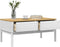 vidaXL - Salontafel - FLORO - 99x55,5x45 - cm - massief - grenenhout - wit