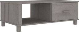 vidaXL - Salontafel - HAMAR - 100x55x35 - cm - massief - grenenhout - lichtgrijs