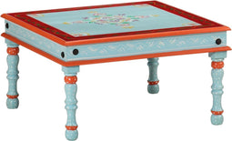 vidaXL - Salontafel - handbeschilderd - massief - mangohout - blauw