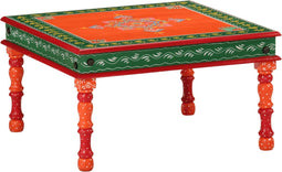 vidaXL - Salontafel - handbeschilderd - massief - mangohout - oranje