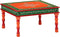 vidaXL - Salontafel - handbeschilderd - massief - mangohout - oranje