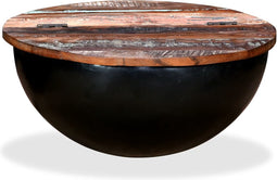 vidaXL - Salontafel - komvormig - massief - gerecycled - hout - zwart