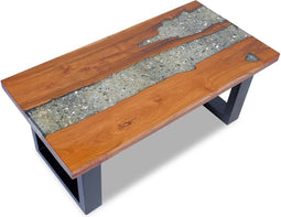vidaXL - Salontafel - massief - teakhout - hars - 60 - cm