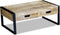 vidaXL - Salontafel - met - 2 - lades - 100x60x40 - cm - massief - mangohout