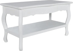 vidaXL - Salontafel - met - 2 - lagen - MDF - wit