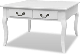 vidaXL - Salontafel - met - 4 - lades - wit