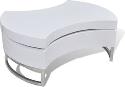 vidaXL - Salontafel - met - aanpasbare - vorm - hoogglans - wit