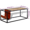 vidaXL - Salontafel - met - echt - lederen - tijdschriftenhouder - 110x50x45 - cm