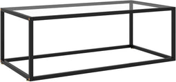 vidaXL - Salontafel - met - gehard - glas - 100x50x35 - cm - zwart
