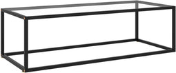 vidaXL - Salontafel - met - gehard - glas - 120x50x35 - cm - zwart