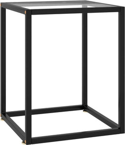 vidaXL - Salontafel - met - gehard - glas - 40x40x50 - cm - zwart