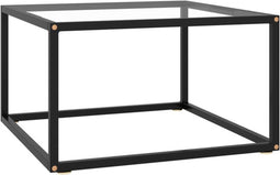 vidaXL - Salontafel - met - gehard - glas - 60x60x35 - cm - zwart