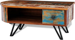 vidaXL - Salontafel - met - ijzeren - poten - gerecycled - hout