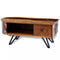 vidaXL - Salontafel - met - ijzeren - poten - gerecycled - hout