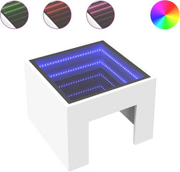 vidaXL - Salontafel - met - Infinity - LED - 40x40x30 - cm - wit