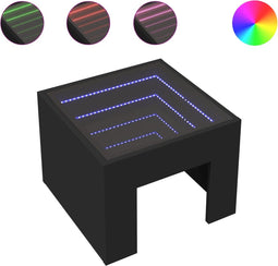 vidaXL - Salontafel - met - Infinity - LED - 40x40x30 - cm - zwart