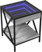 vidaXL - Salontafel - met - Infinity - LED - 40x40x49 - cm - grijs - sonoma - eikenkleur