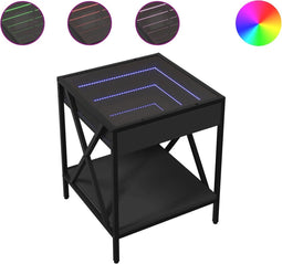 vidaXL - Salontafel - met - Infinity - LED - 40x40x49 - cm - zwart
