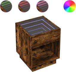 vidaXL - Salontafel - met - Infinity - LED - 40x40x50 - cm - gerookt - eikenkleurig