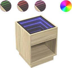 vidaXL - Salontafel - met - Infinity - LED - 40x40x50 - cm - sonoma - eikenkleurig