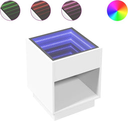 vidaXL - Salontafel - met - Infinity - LED - 40x40x50 - cm - wit