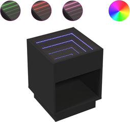 vidaXL - Salontafel - met - Infinity - LED - 40x40x50 - cm - zwart