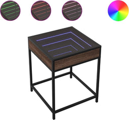 vidaXL - Salontafel - met - Infinity - LED - 40x40x51 - cm - bruin - eikenkleurig