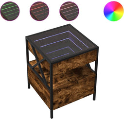 vidaXL - Salontafel - met - Infinity - LED - 40x40x51 - cm - gerookt - eikenkleurig