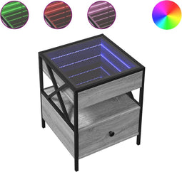 vidaXL - Salontafel - met - Infinity - LED - 40x40x51 - cm - grijs - sonoma - eikenkleur