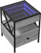 vidaXL - Salontafel - met - Infinity - LED - 40x40x51 - cm - grijs - sonoma - eikenkleur