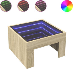 vidaXL - Salontafel - met - Infinity - LED - 50x50x30 - cm - sonoma - eikenkleurig
