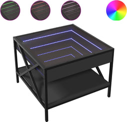 vidaXL - Salontafel - met - Infinity - LED - 50x50x38 - cm - zwart
